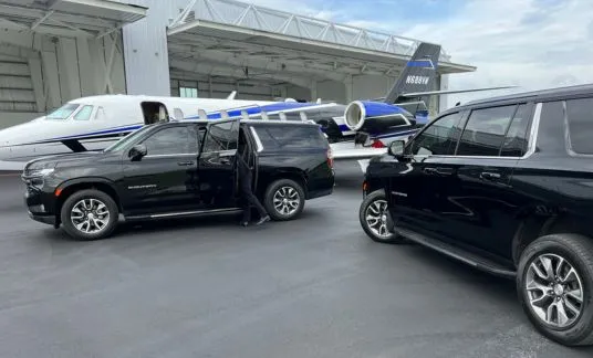 Private aviation and FBO chauffeur transportation at a Miami private terminal